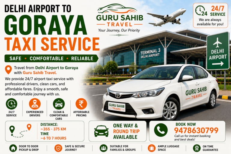 delhhi airport to goraya taxi
