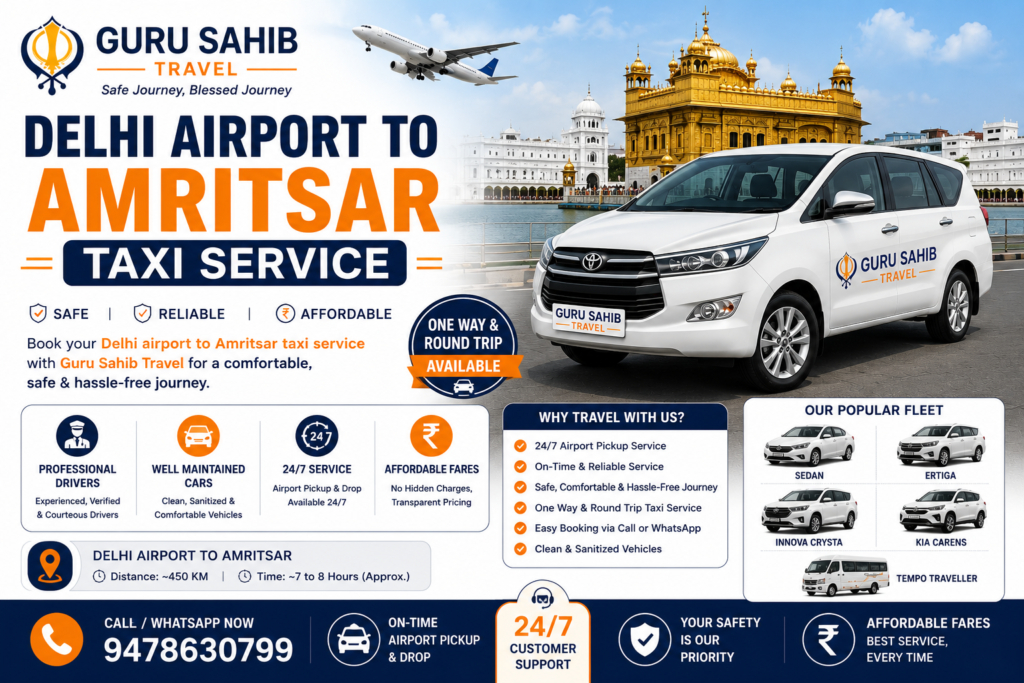 delhi airport to amritsar taxi