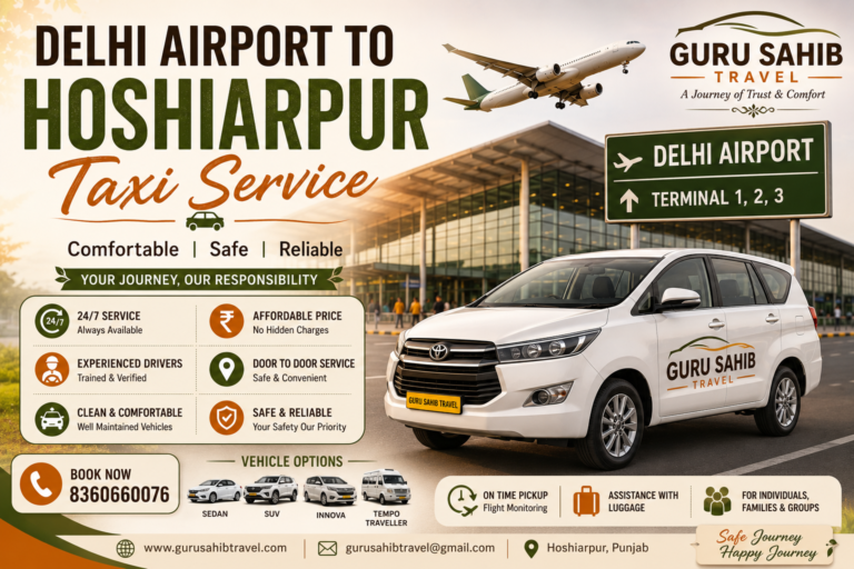 delhi airport to hoshiarpur taxi