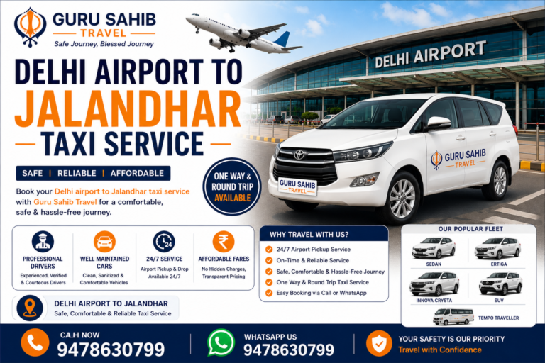 delhi airport to jalandhar taxi