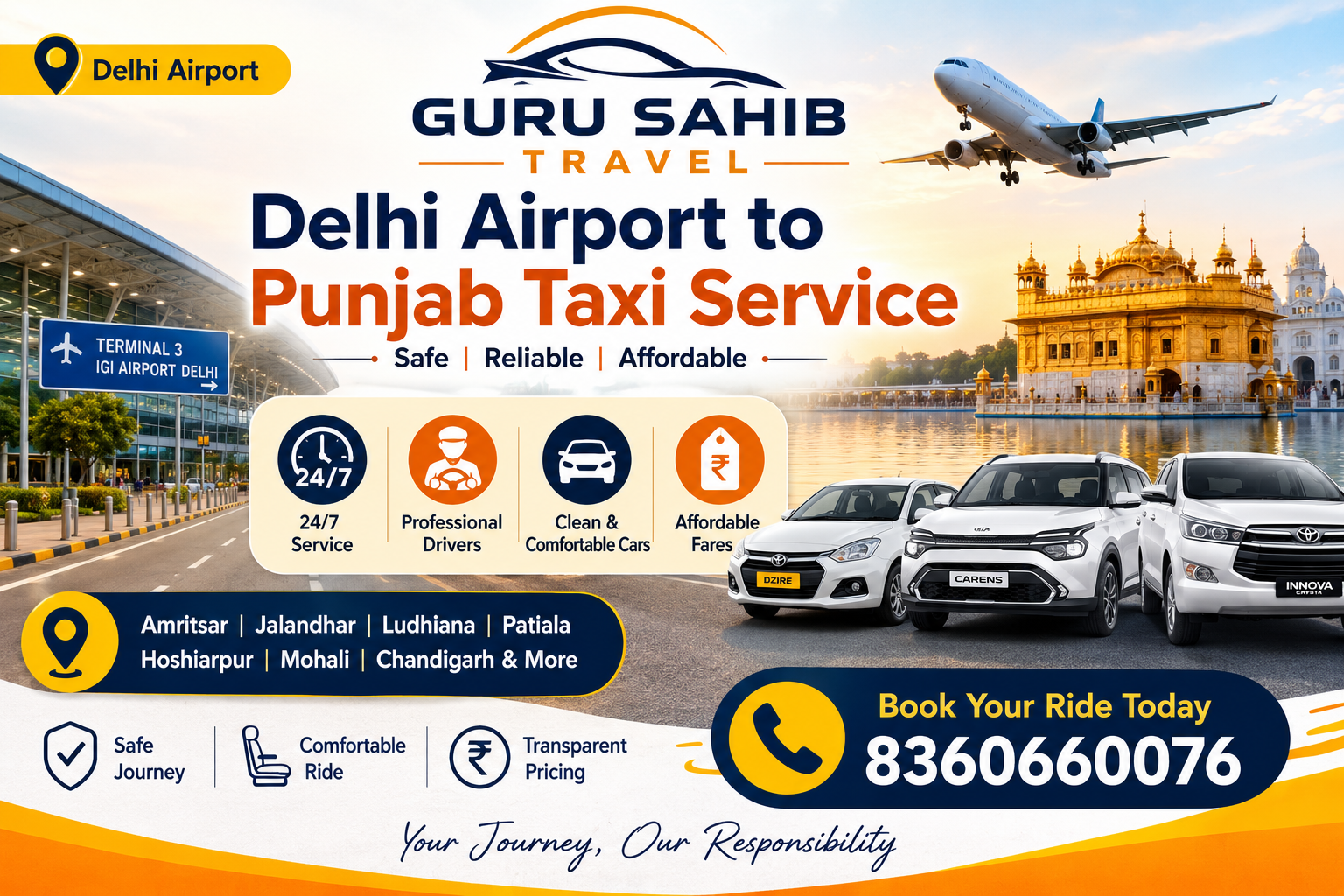delhi airport to punjab taxi service