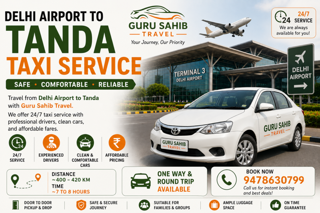 Delhi Airport to Tanda Taxi Service |  Guru Sahib Travel