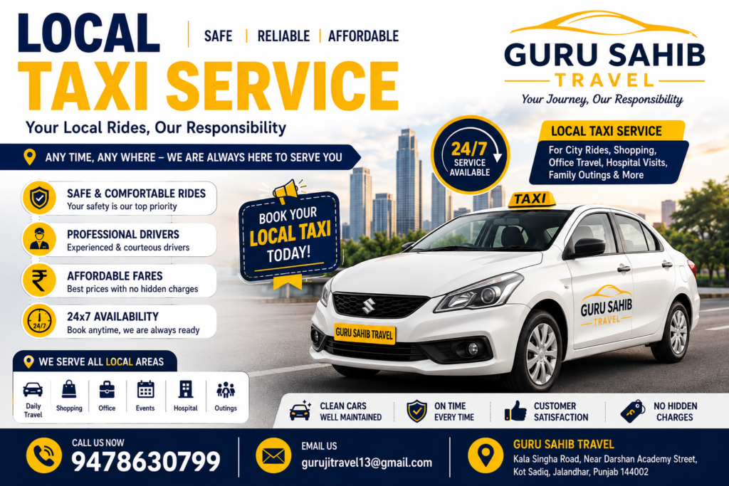 Local Taxi Service | Guru Sahib Travel
